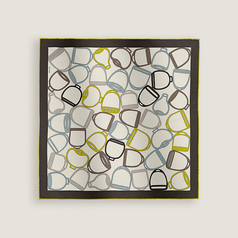 ポケットチーフ 42 cm 《ア・ヴォ・エトリエ》 - グリーン | Hermès